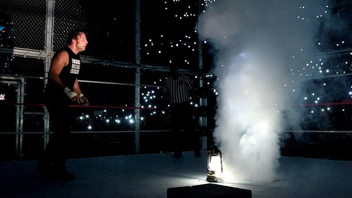 Dean ambrose spooky lantern hell in a cell 2014